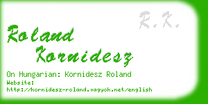 roland kornidesz business card